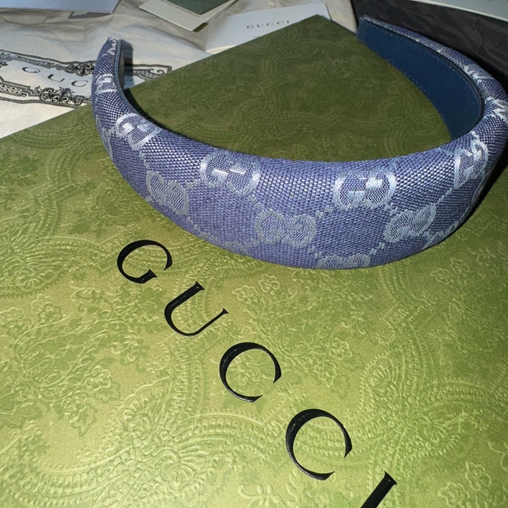 Gucci Blue Monogram Hairband